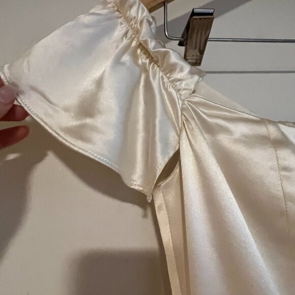 Reformation 100% Silk Sianna Wedding Dress Off the Shoulder / Butterfly NWOT - Picture 6 of 12